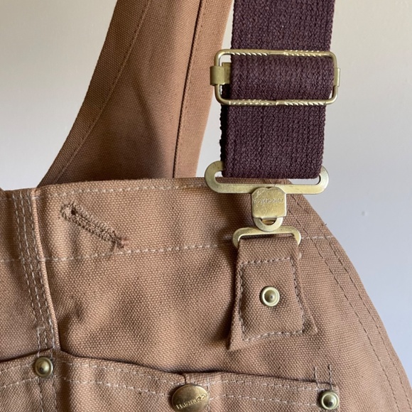 Vintage Carhartt Quilted Lined Canvas Bib Overalls Brown Made In The USA 6FBQZ - Picture 9 of 11